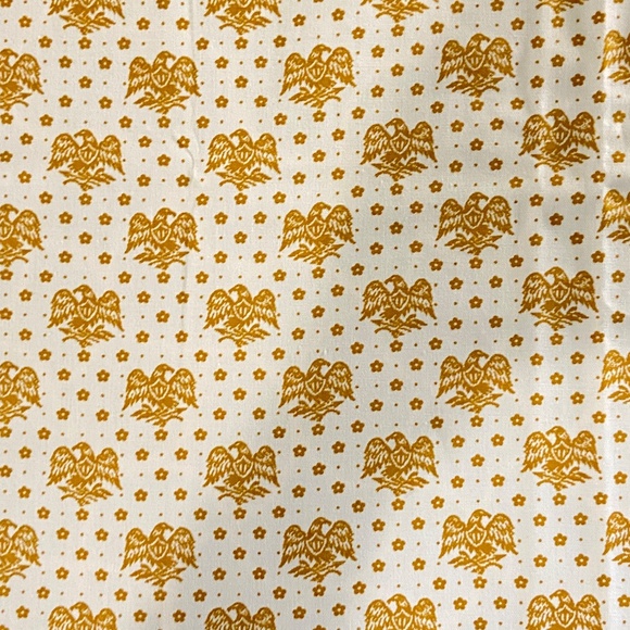 Vintage Waverly Fabric Colonial Eagle Gold Print Cotton 1 yd x 48" Wide 60s 70s - Picture 3 of 8